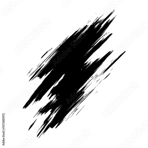Lightning brush stroke silhouette black art vector