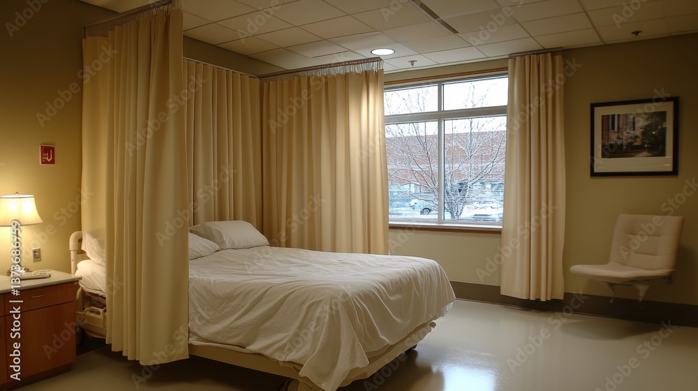 Simple Privacy Solution with Curtains for Medical or Residential Use Simple Privacy Solution with Curtains for Medical or Residential Use