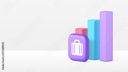 Business financial growth analyzing data monitoring statistic report banner copy space vector illustration. Finance management research marketing information optimization economy investment analysis