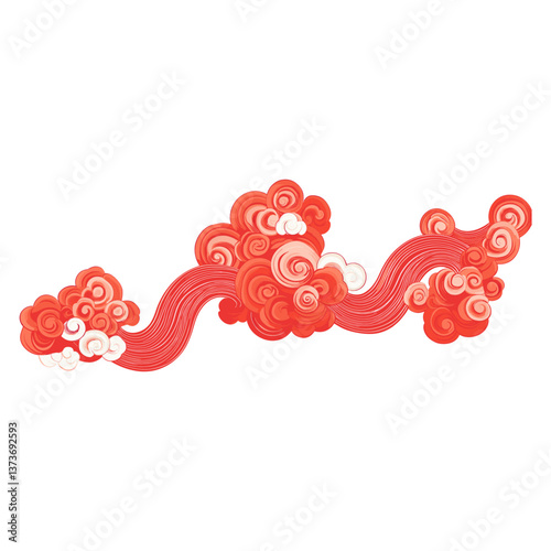 Chinese Auspicious clouds illustration pattern white vector