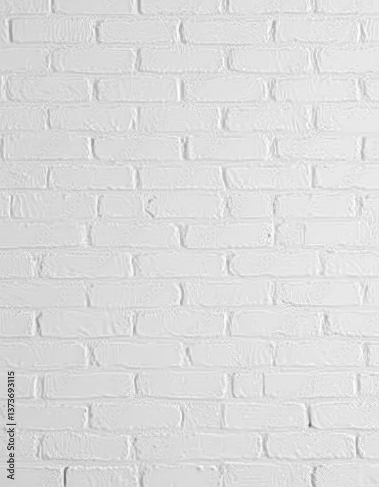 Obraz premium Clean whitewashed brick wall texture background, aged, monochrome