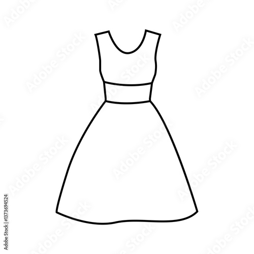 Dress icon vector. frock illustration sign. Fashion symbol or logo.