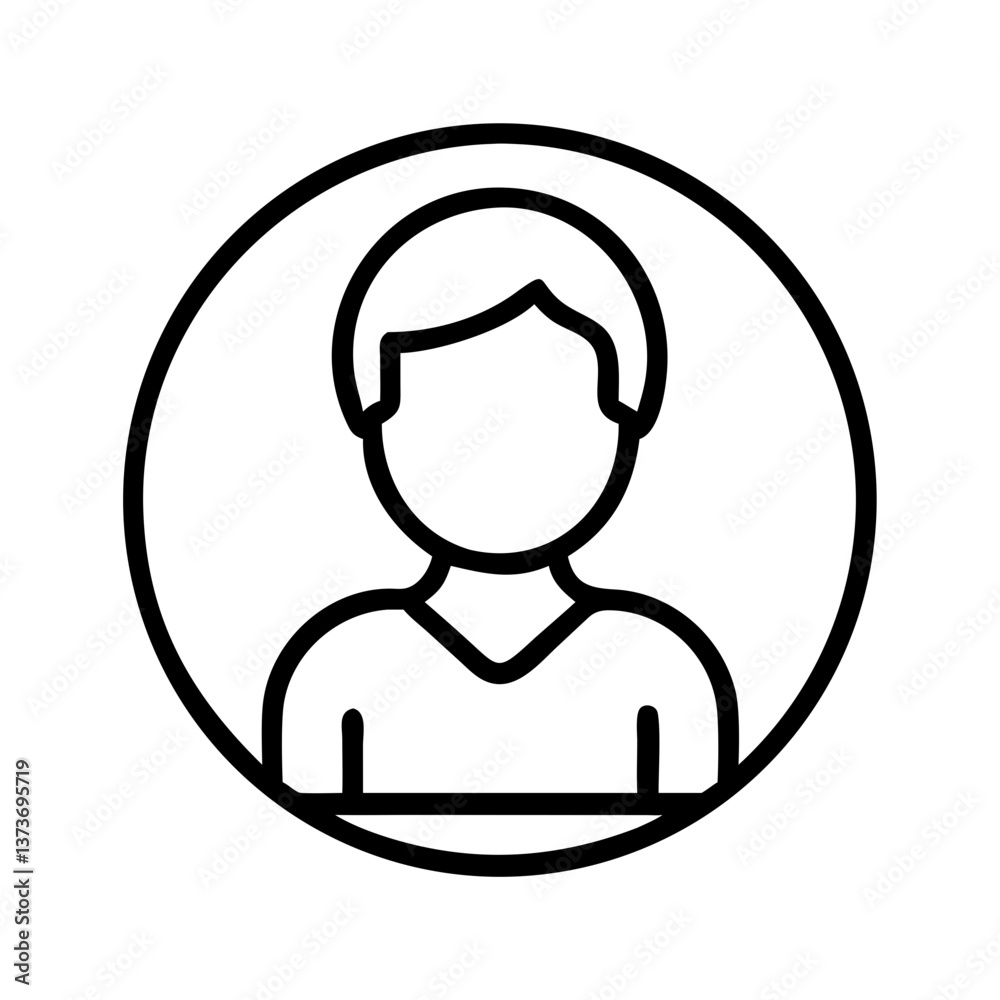 User profile avatar icon in circle outline style User profile avatar icon in circle outline style
