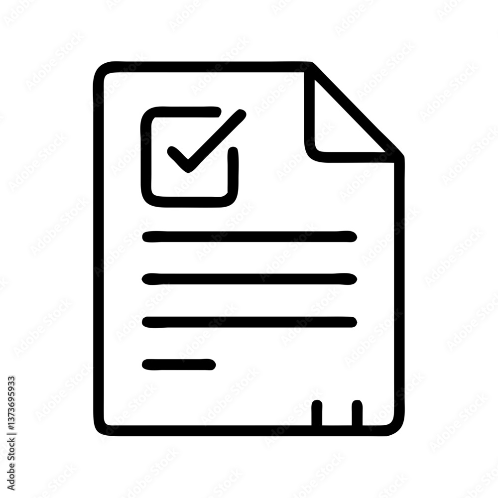 Document icon in outline style with checklist Document icon in outline style with checklist