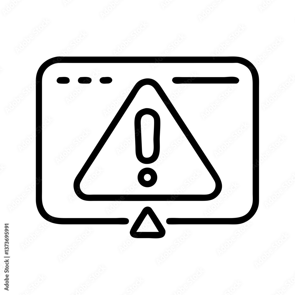 Error warning triangle icon in outline style Error warning triangle icon in outline style