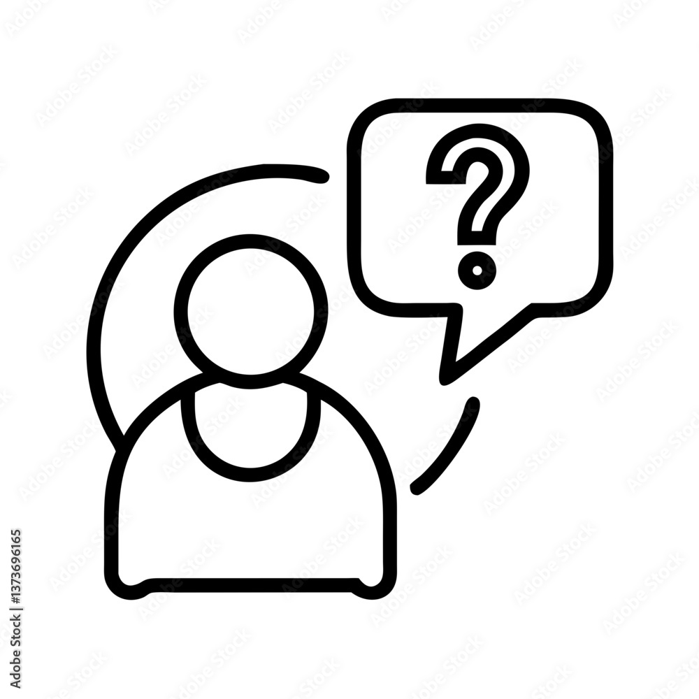 Question icon with person and speech bubble Question icon with person and speech bubble