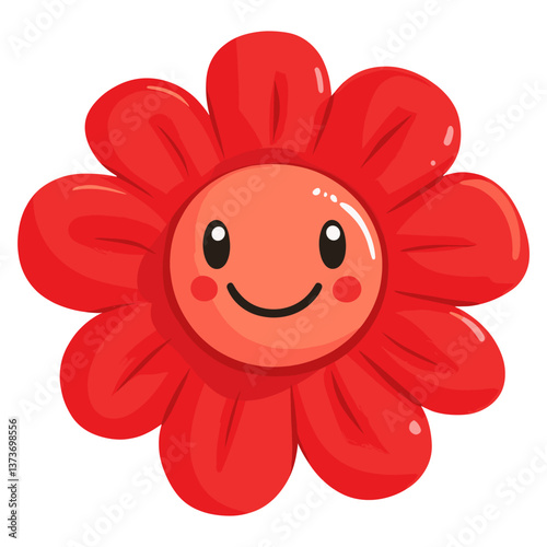 Cute smile flower red asteraceae expression vector