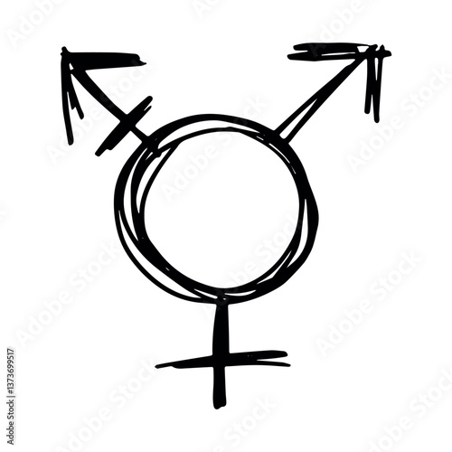 Hand drawn transgender gender identity icon Symbol used to represent sex and gender