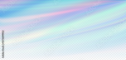 Iridescent abstract background with pastel hues swirled smoothly, creating a soft and serene visual effect ideal for web design or print materials. Vibrant transparent realistic vector concept.