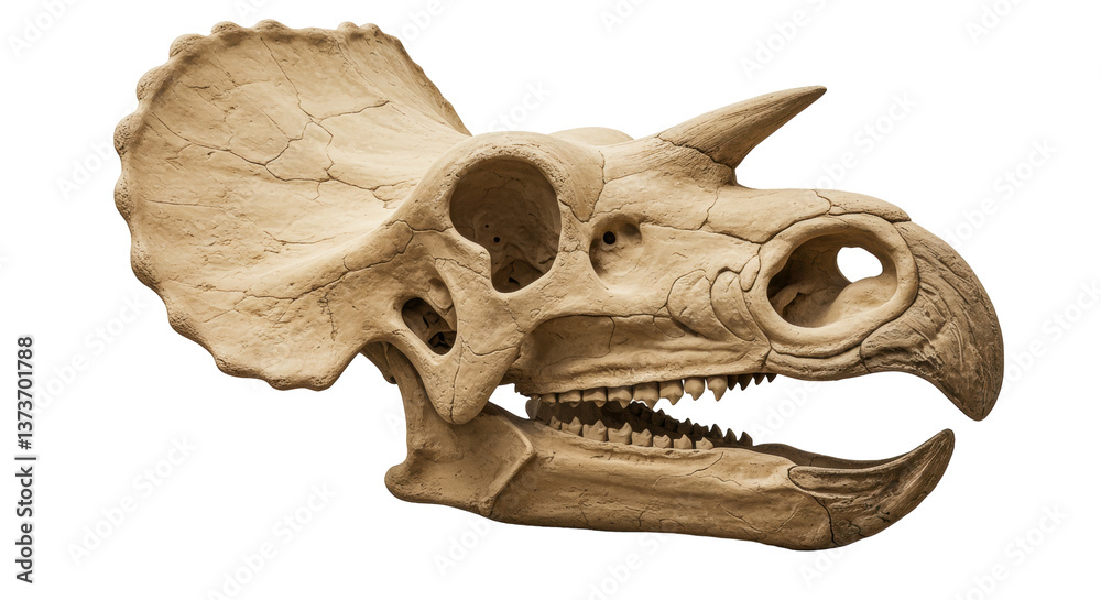 Obraz premium Isolated Triceratops Dinosaur Skull