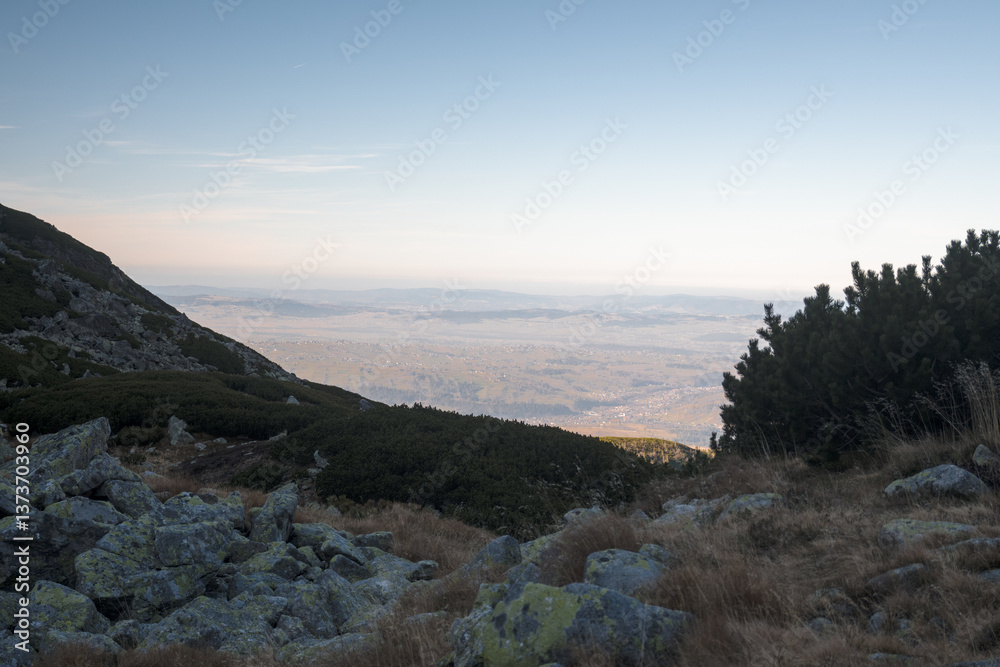 High mountain trail in the High Tatras, Pańszczyca Valley.
