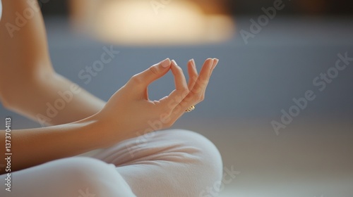 Wallpaper Mural Close-up of meditative hand gesture in peaceful setting Torontodigital.ca