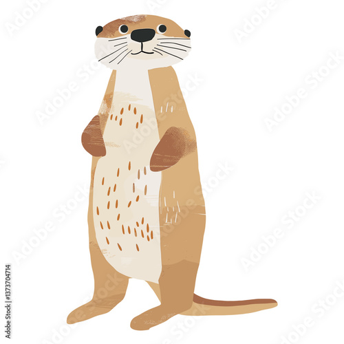 Cute otter animal illustration vector