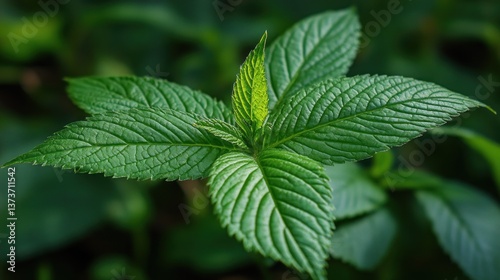 Wallpaper Mural Vibrant Green Leaf Close-Up: A Detailed Look at Nature's Beauty Torontodigital.ca