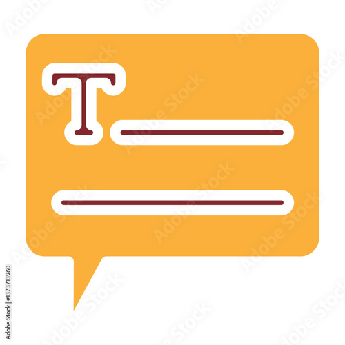 Text Chat Vector Glyph Two Colors Icon Design