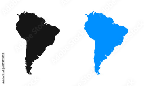 South America continent. South America Map. South America shape