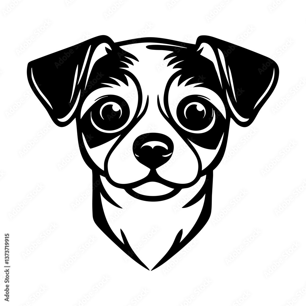 Fototapeta premium Charming black-and-white dog illustration vector