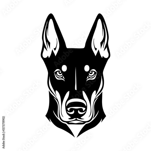 Bold canine silhouette design vector
