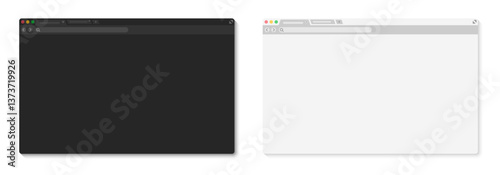 Web browser window illustration. Browser window templates. Empty web page mockup. Web browser window interface.