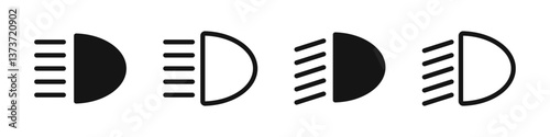 Car light dashboard icon. Car light icons. Car headlights