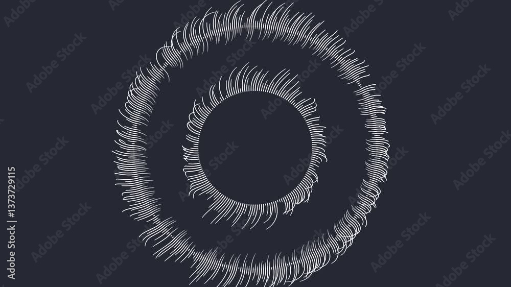 Double circle cyber frame with lines