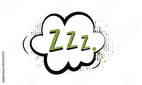 Sleep comic bubble zzz on white background. Vector illustration .