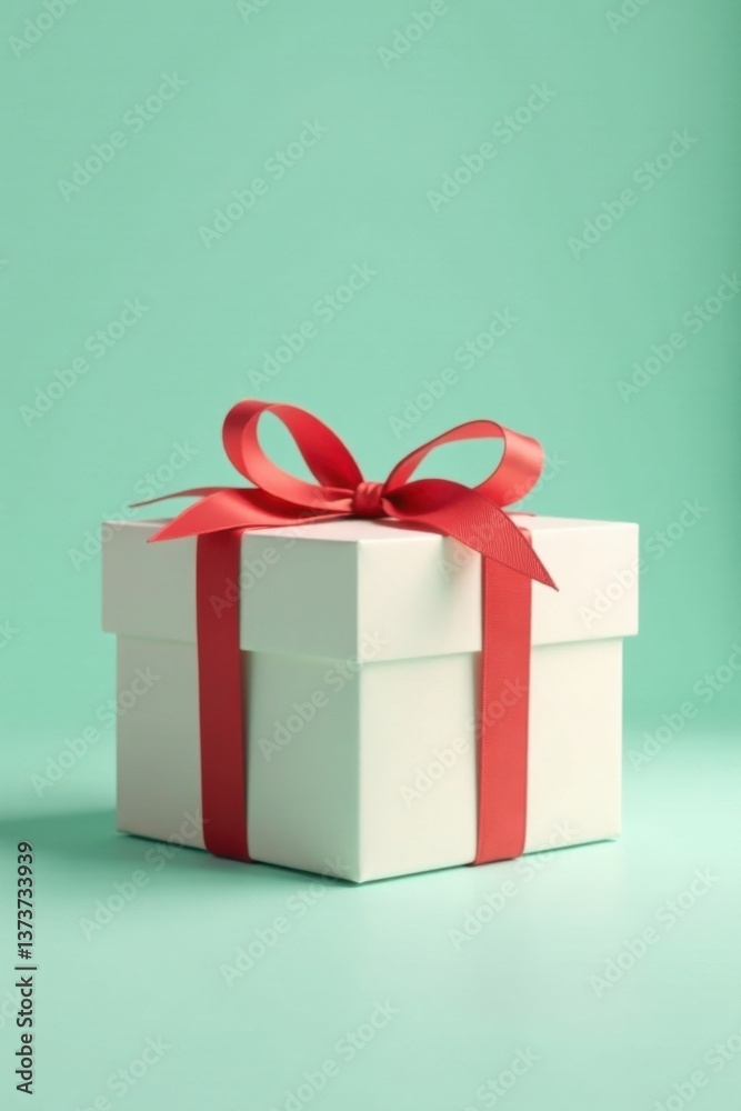 A pristine white gift box adorned with a vibrant coral ribbon, a symbol of celebration and thoughtful gifting. A pristine white gift box adorned with a vibrant coral ribbon, a symbol of celebration and thoughtful gifting.