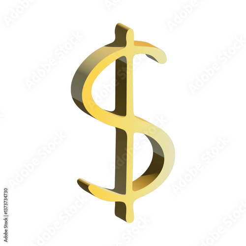 3d dollar currency symbol. Single element for design