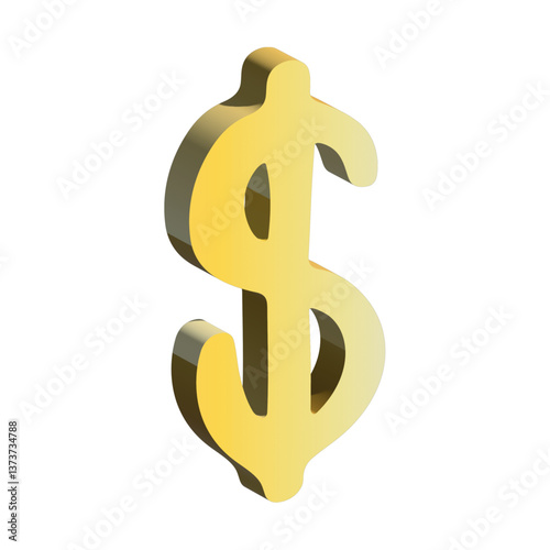 3d dollar currency symbol. Single element for design