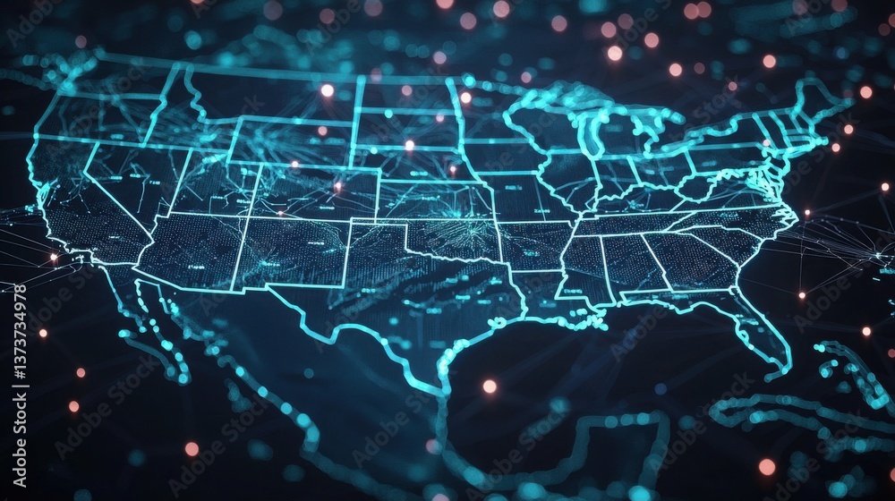 Simplified map of the united states representing geographical regions for automated reporting and analysis purposes Simplified map of the united states representing geographical regions for automated reporting and analysis purposes