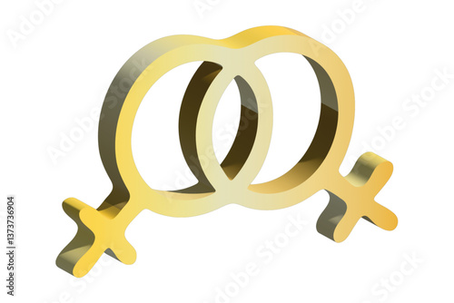 3d lesbian gender identity icon Symbol used to represent sex and gender