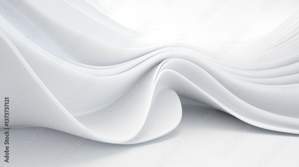Naklejka premium White Abstract Draped Fabric Wave Background