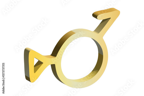 3d bigender (third gender and demiboy) gender identity icon Symbol used to represent sex and gender