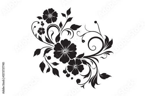 Decorative flower design silhouette