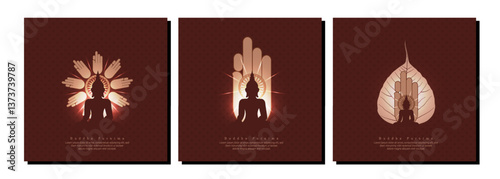 abstract illustration of Buddha Purnima Background.	
