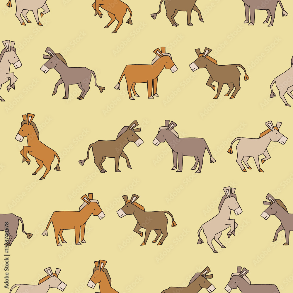 Fototapeta premium Vector Donkey Pattern Illustration Seamless for Wallpaper Background Cover Packaging