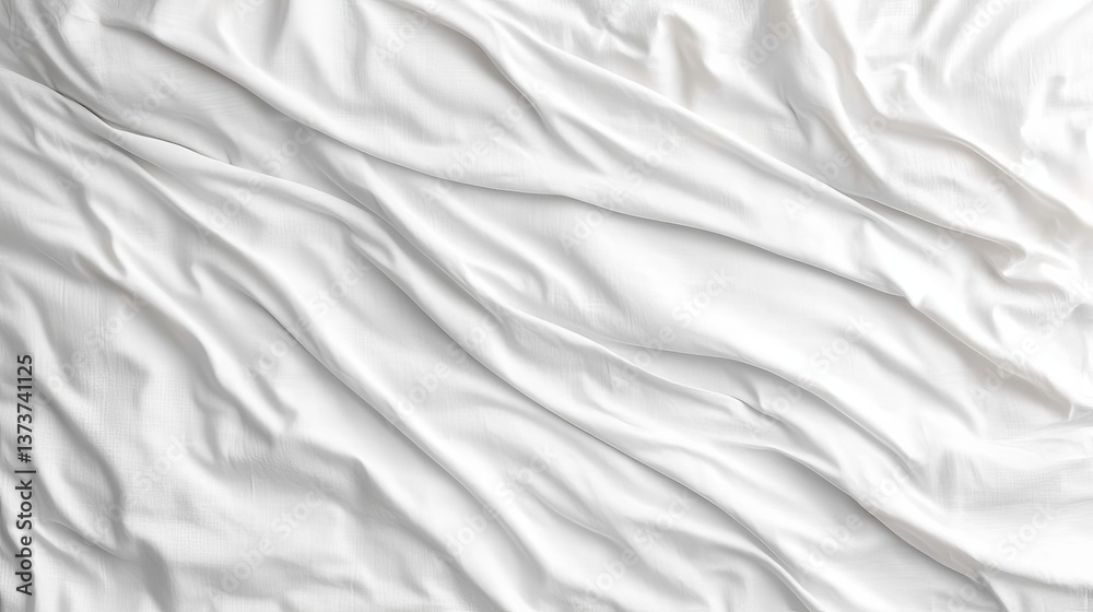 Obraz premium White bedding sheets background Messy bed concept