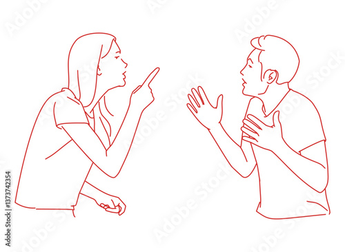 angry couple arguing shouting blaming each other.