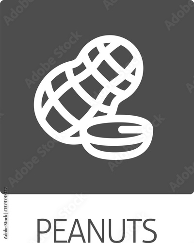 A peanut nut food icon concept. Possibly an icon for the allergen or allergy.