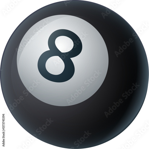 A pool billiards ball isolated icon illustration