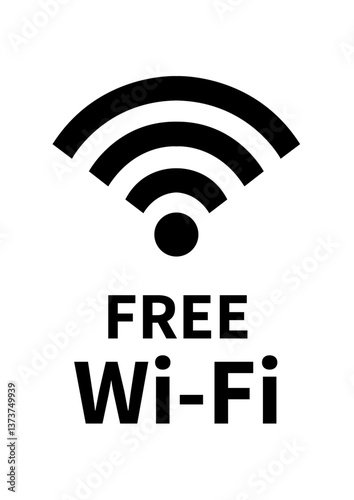 Wi-Fi（ゴシック体/縦向き）のA4サイズイラスト
