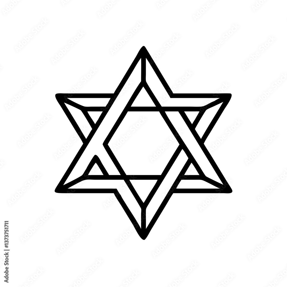 Geometric Star of David Design in Minimalist Style Geometric Star of David Design in Minimalist Style