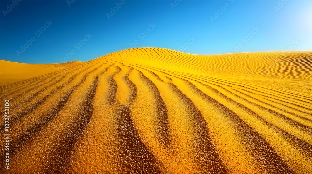 Fototapeta premium Golden sand dunes under blue sky