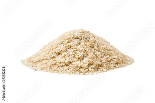 closeup pile of psyllium husk cutout