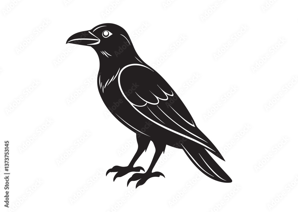 Raven or crow silhouette vector design Raven or crow silhouette vector design