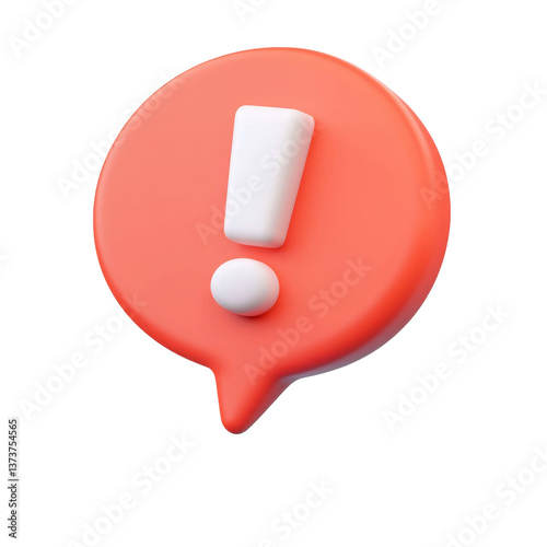 Red speech bubble with exclamation mark icon