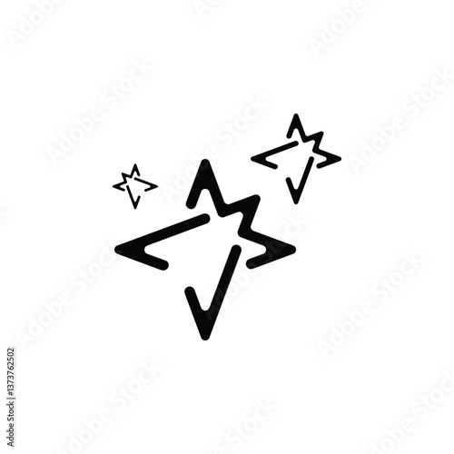 Artificial intelligence icon. AI icon with three stars for logo, application and website. Flat vector illustration EPS10