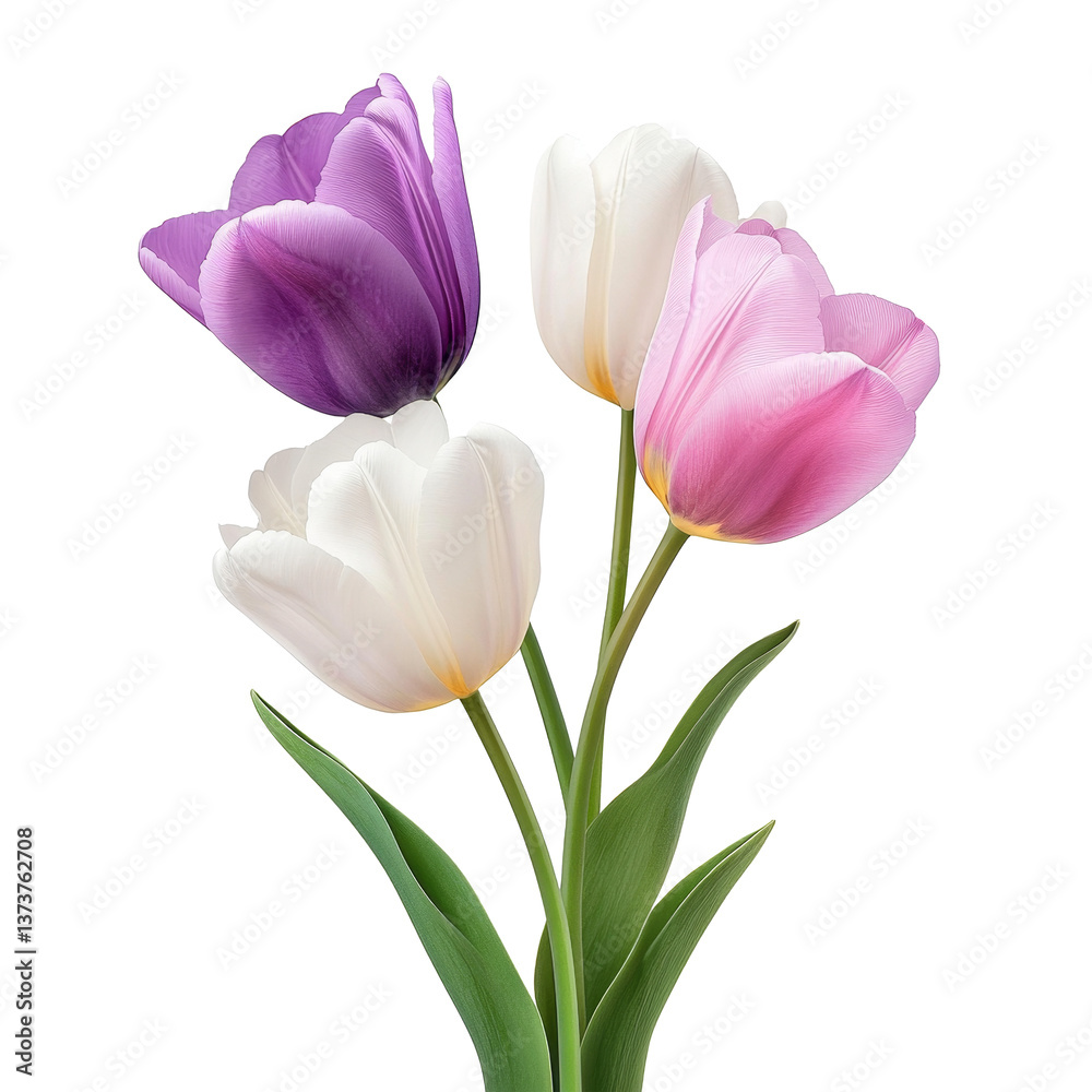 Beautiful color tulip isolated on white Beautiful color tulip isolated on white