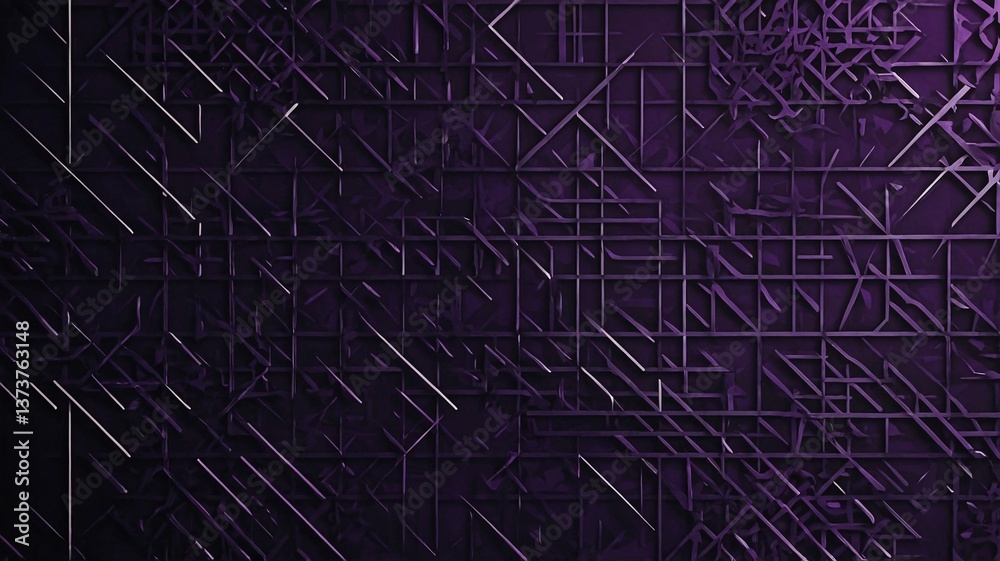 Abstract geometric pattern in shades of purple with intersecting lines and textured surfaces. Abstract geometric pattern in shades of purple with intersecting lines and textured surfaces.