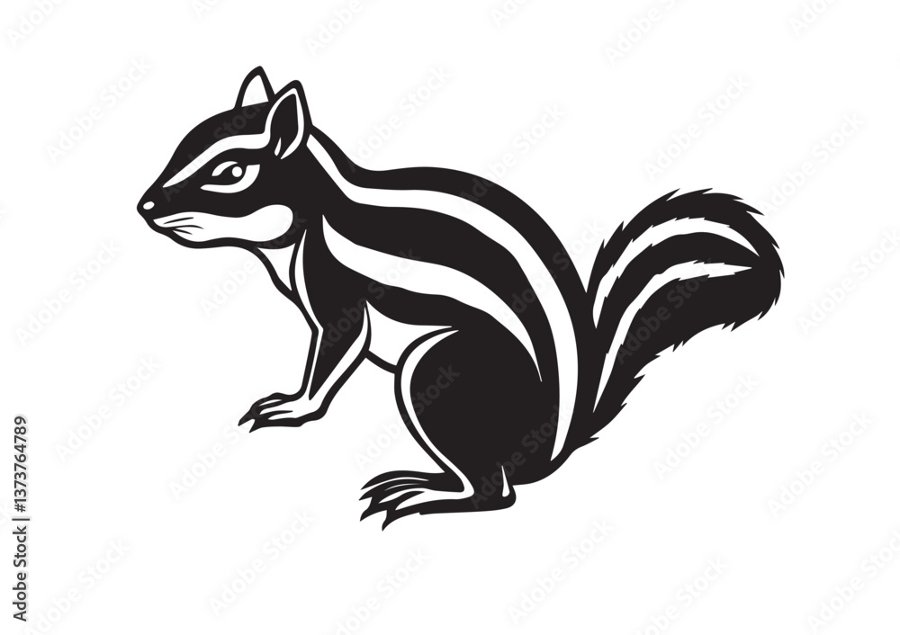 Chipmunk silhouette Vector